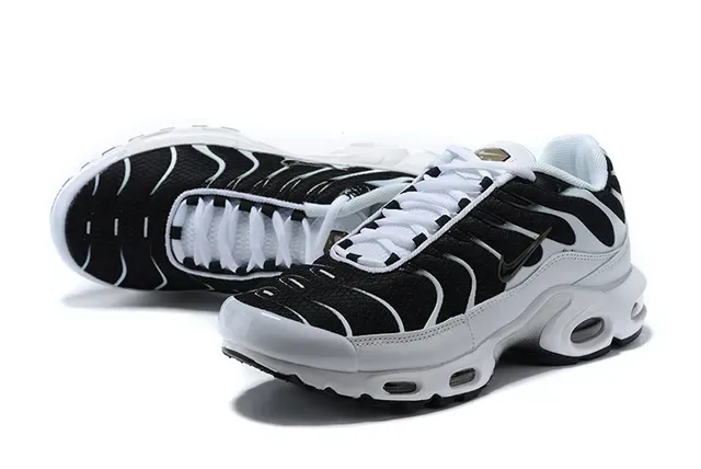 Nike Air Max Plus Black and White Lifestyle Sneakers 10