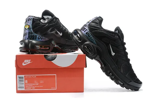 Nike Air Max Plus Black and White Lifestyle Sneakers 19