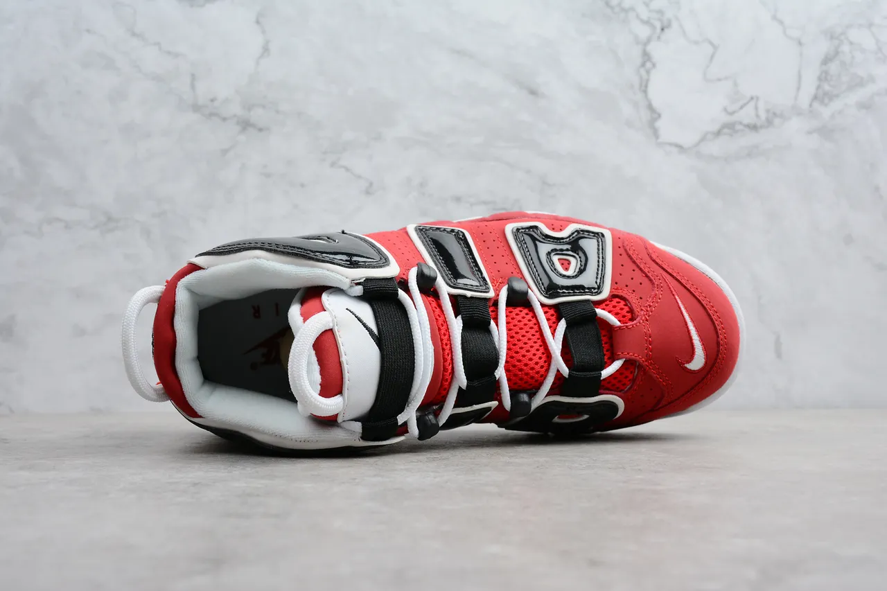 Nike Air More Uptempo Red Black White Basketball Shoes 7