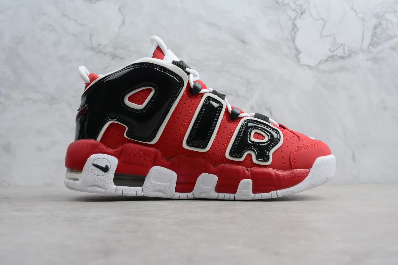 Nike Air More Uptempo Red Black White Basketball Shoes 8