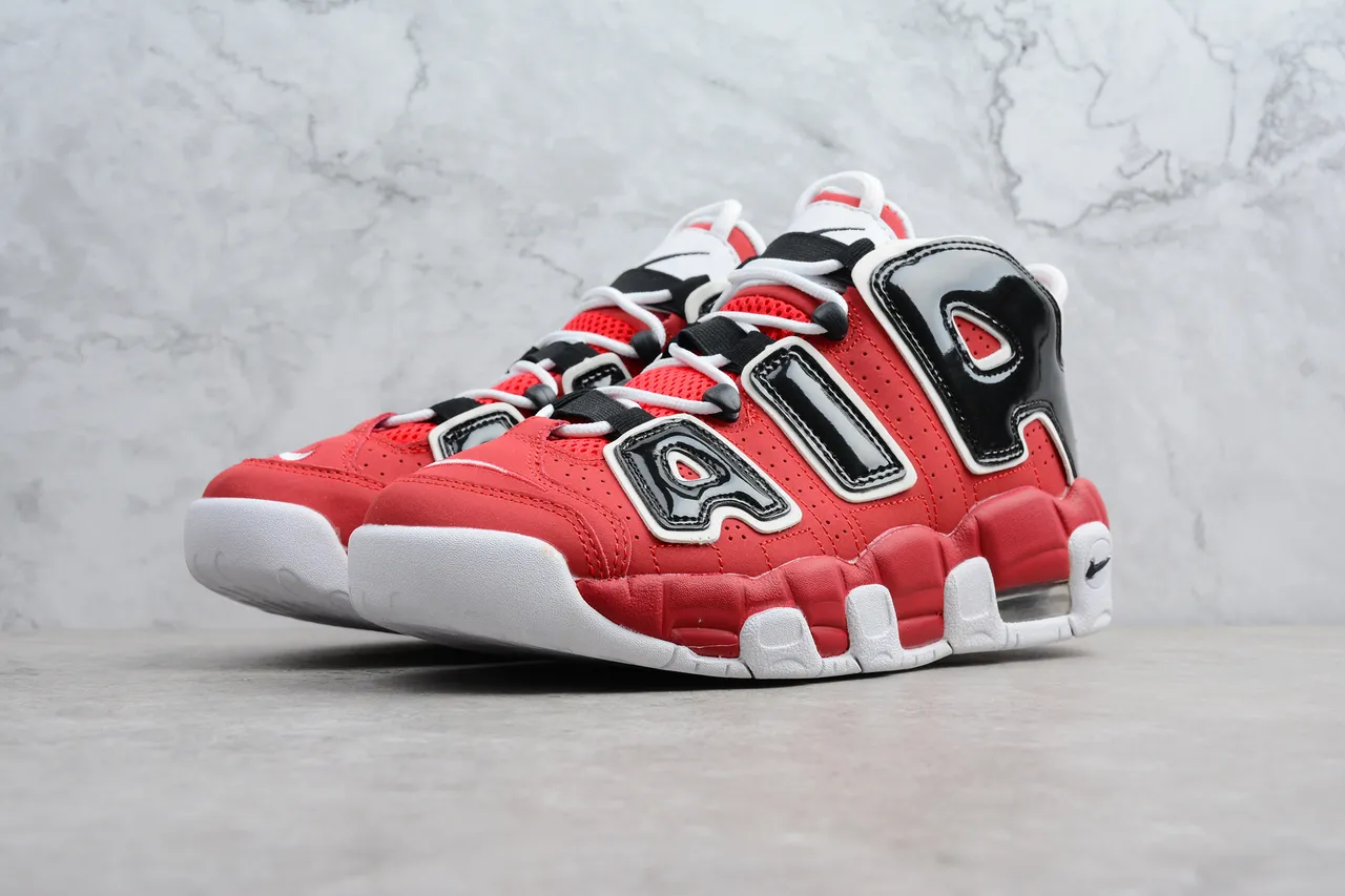Nike Air More Uptempo Red Black White Basketball Shoes 9