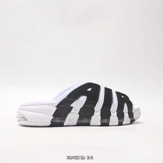 Nike Air More Uptempo Slide Red Black White Slippers 2