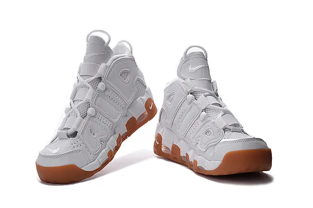 Nike Air More Uptempo White and Gum Brown Basketball Shoes 3