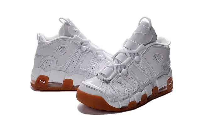Nike Air More Uptempo White and Gum Brown Basketball Shoes 4