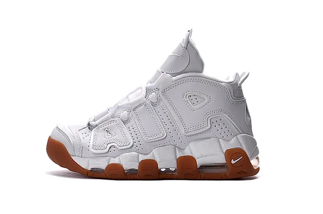Nike Air More Uptempo White and Gum Brown Basketball Shoes 5