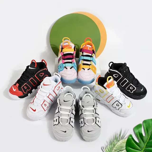 Nike Air More Uptempo White Gray Black Chaussures de Basketball 2