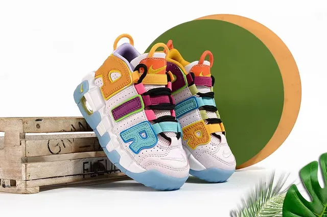 Nike Air More Uptempo White Gray Black Chaussures de Basketball 12