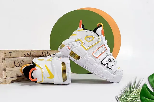 Nike Air More Uptempo White Gray Black Chaussures de Basketball 16