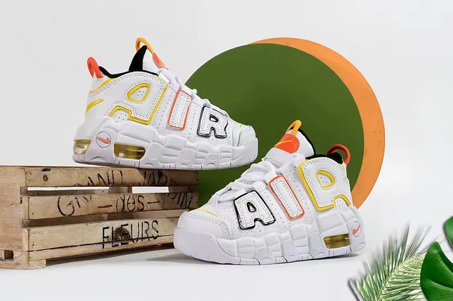Nike Air More Uptempo White Gray Black Chaussures de Basketball 17