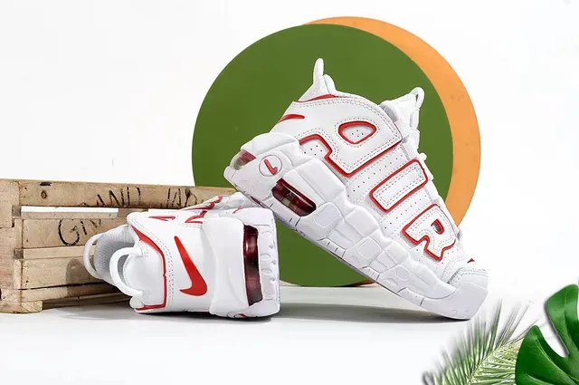 Nike Air More Uptempo White Gray Black Chaussures de Basketball 22