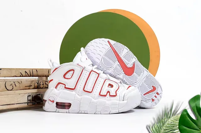 Nike Air More Uptempo White Gray Black Chaussures de Basketball 23