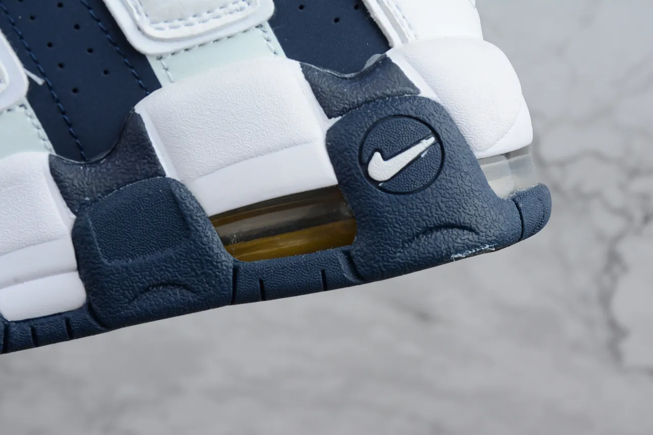 Nike Air More Uptempo White Navy Basketball Shoes 2