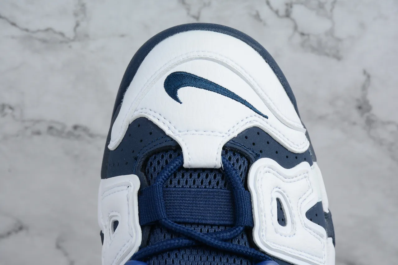 Nike Air More Uptempo White Navy Basketball Shoes 5