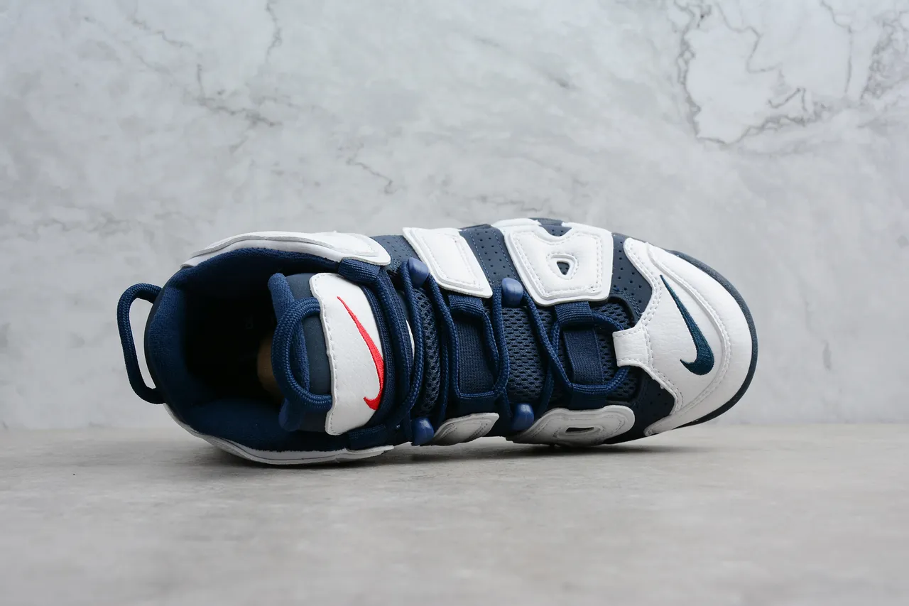 Nike Air More Uptempo White Navy Basketball Shoes 8