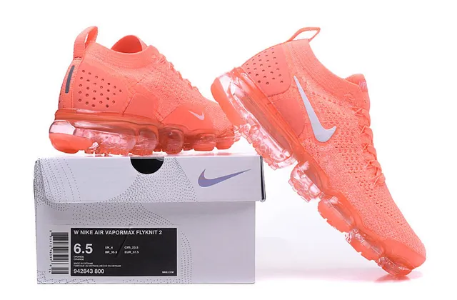 Nike Air VaporMax Coral Orange Flyknit Lifestyle Sneakers 2