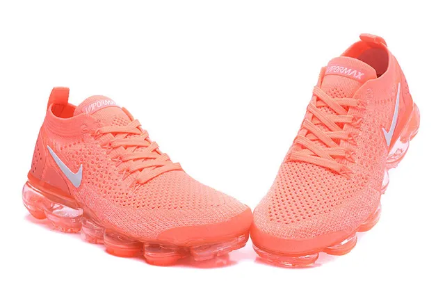 Nike Air VaporMax Coral Orange Flyknit Lifestyle Sneakers 4