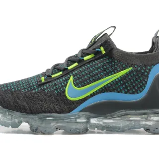 Nike Air VaporMax Flyknit Negro Azul Upper de Tejido Ingenieril Amortiguación Visible Suela Zapatillas de Running