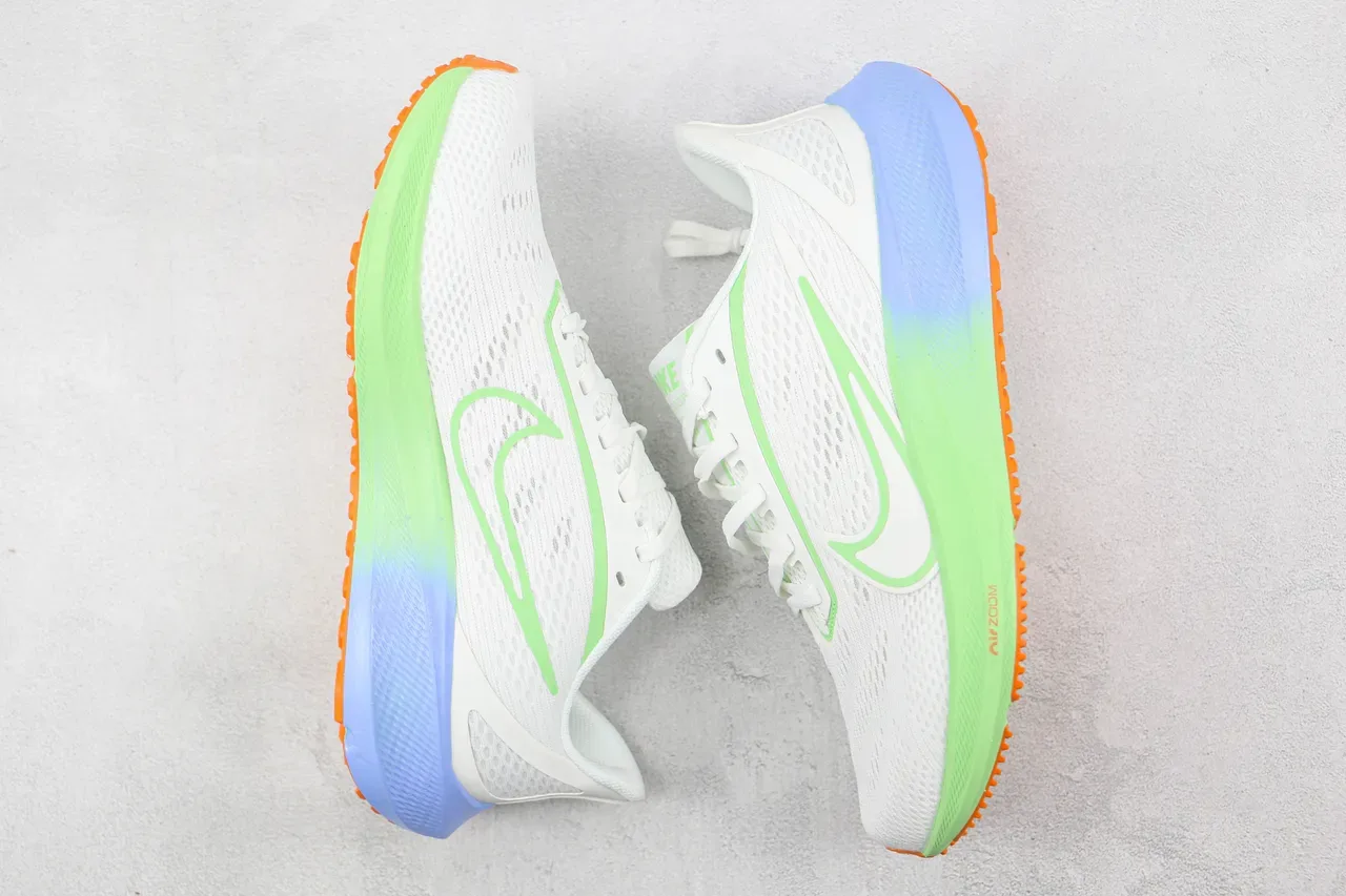 Nike Air Zoom Pegasus Chaussures de running blanc vert lime bleu orange 2