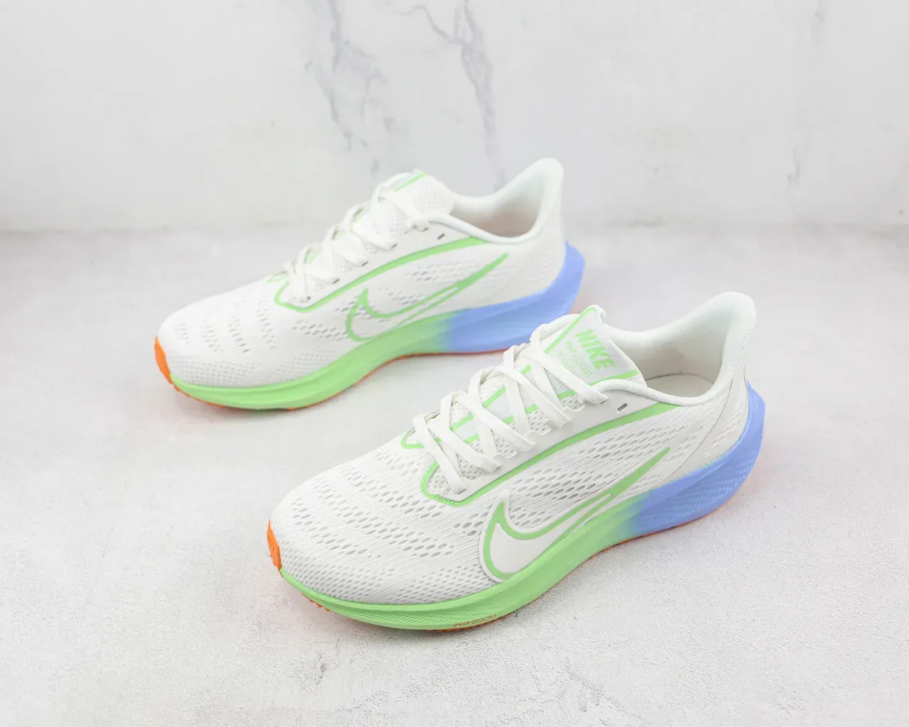 Nike Air Zoom Pegasus Chaussures de running blanc vert lime bleu orange 4