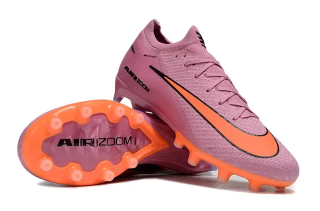 Nike Air Zoom Rose Orange Knit Upper Col Bas Terrain Ferme Chaussures de football 3