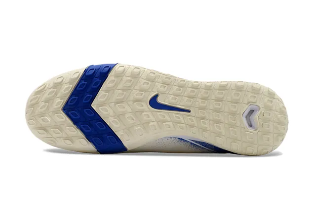 Nike Beige Bleu Col de Chaussette Flyknit Upper Gazon Chaussures de football 6