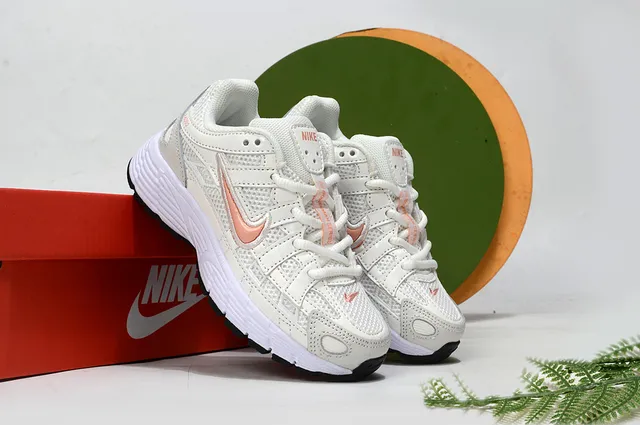 Nike Beige Pink Layered Synthetic Cage Mesh Upper Lifestyle Sneakers 8