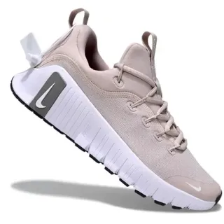 Nike Beige White Knit Upper Segmented Flex Groove Midsole Lifestyle Sneakers