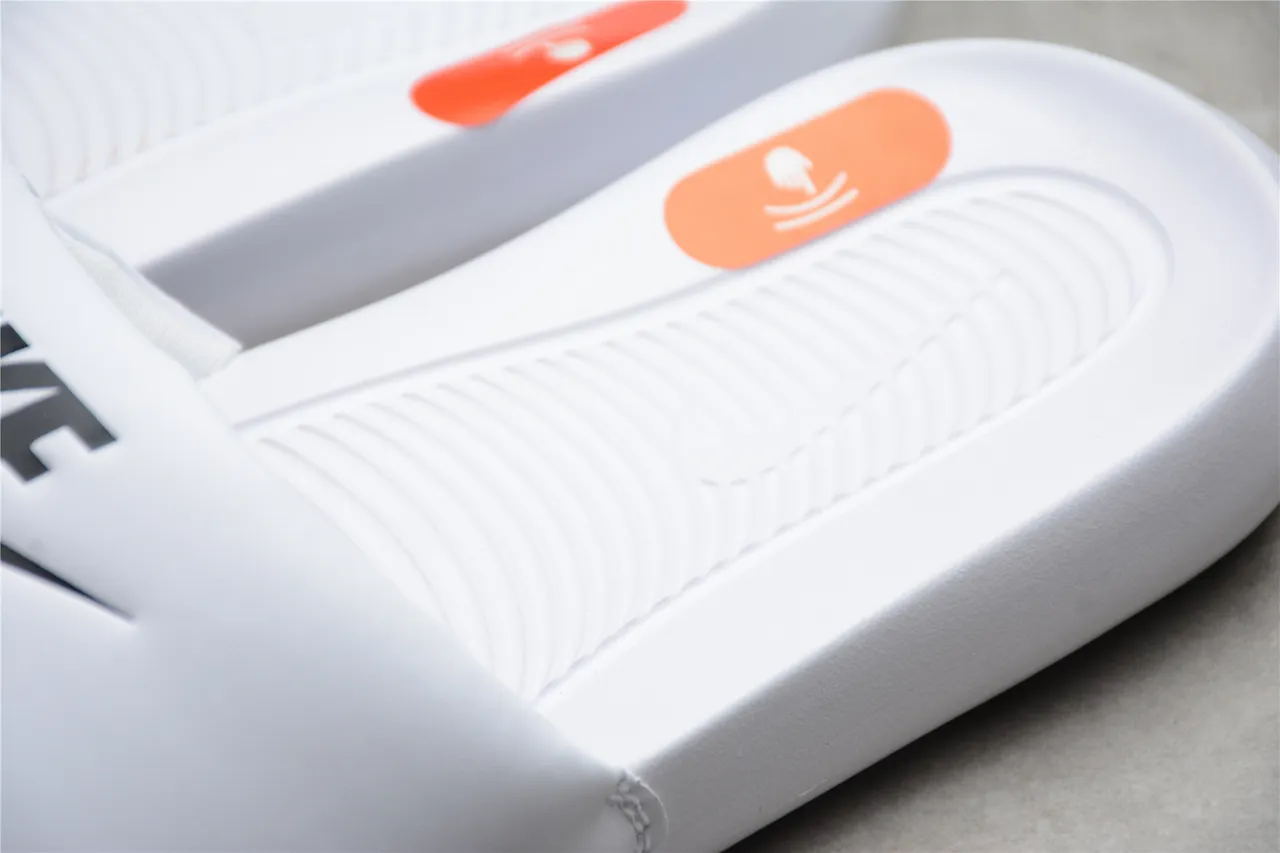 Nike Benassi JDI White Black Orange Slippers 3