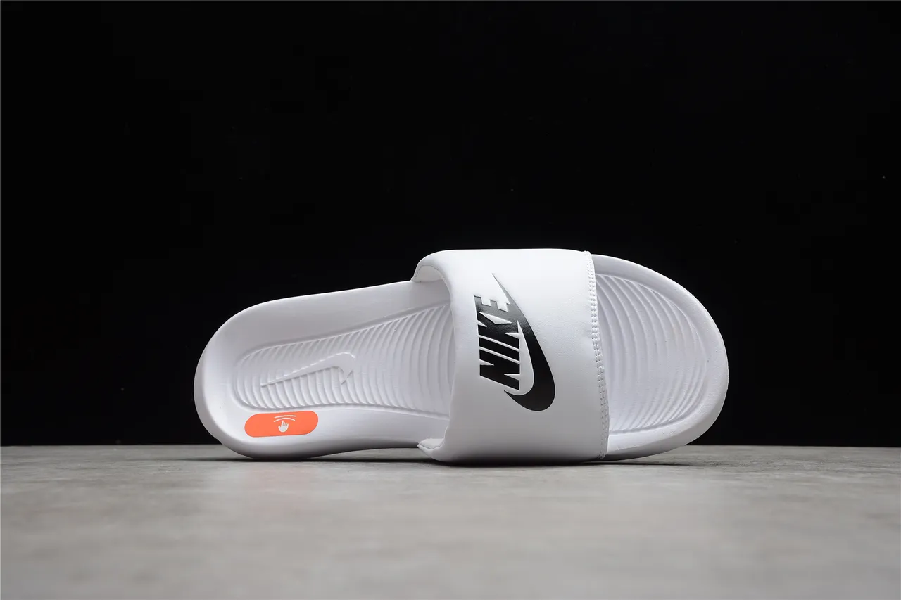 Nike Benassi JDI White Black Orange Slippers 8
