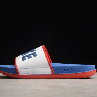 Nike Benassi JDI सफेद, रॉयल ब्लू, लाल चप्पल