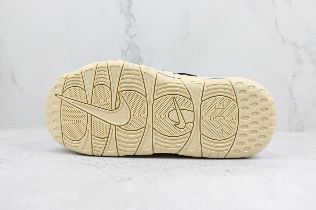 Nike Black Beige Perforated Upper Bold AIR Lettering Slippers 8