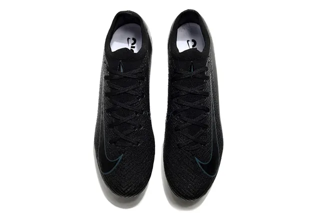 Nike Black Blue Low-Cut Knit Upper Integrated Sock Collar Firm-Ground Soccer Shoes 2