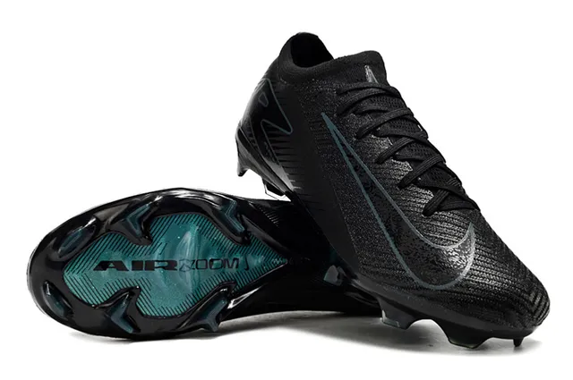 Nike Black Blue Low-Cut Knit Upper Integrated Sock Collar Firm-Ground Soccer Shoes 3