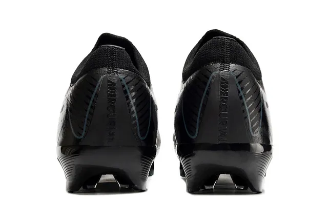 Nike Black Blue Low-Cut Knit Upper Integrated Sock Collar Firm-Ground Soccer Shoes 4