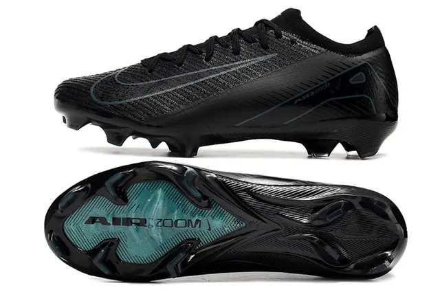 Nike Black Blue Low-Cut Knit Upper Integrated Sock Collar Firm-Ground Soccer Shoes 5