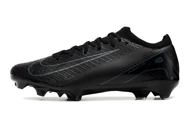 Nike Black Blue Low-Cut Knit Upper Integrated Sock Collar Firm-Ground Soccer Shoes 8