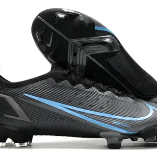 Nike 黑色蓝色低帮袜套贴合领口纹理合成鞋面钉地足球鞋