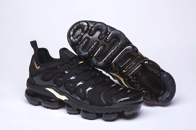 Nike Black Gold Wave-Shaped Synthetic Cage Full-Length Visible Air Unit Lifestyle Sneakers 11