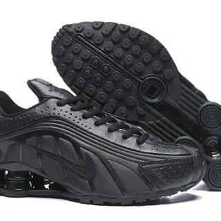 Nike Black Monochromatic Perforated Leather Upper Lifestyle Sneakers