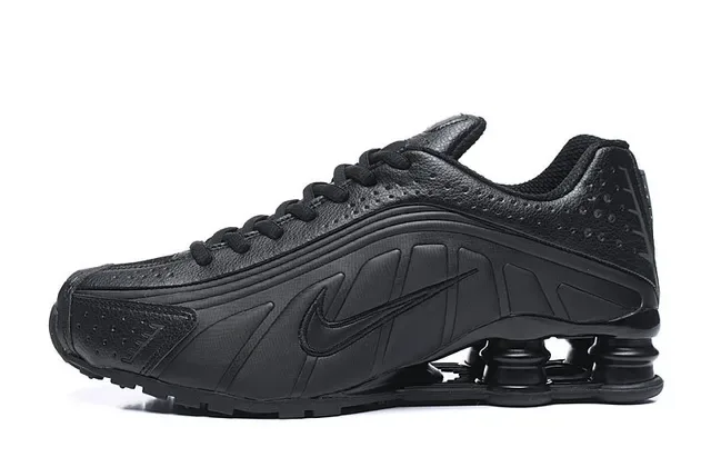 Nike Black Monochromatic Perforated Leather Upper Lifestyle Sneakers 2