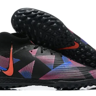 Nike Black Multicolor Geometric Printed Upper Sock-Fit Collar Turf Soccer Shoes