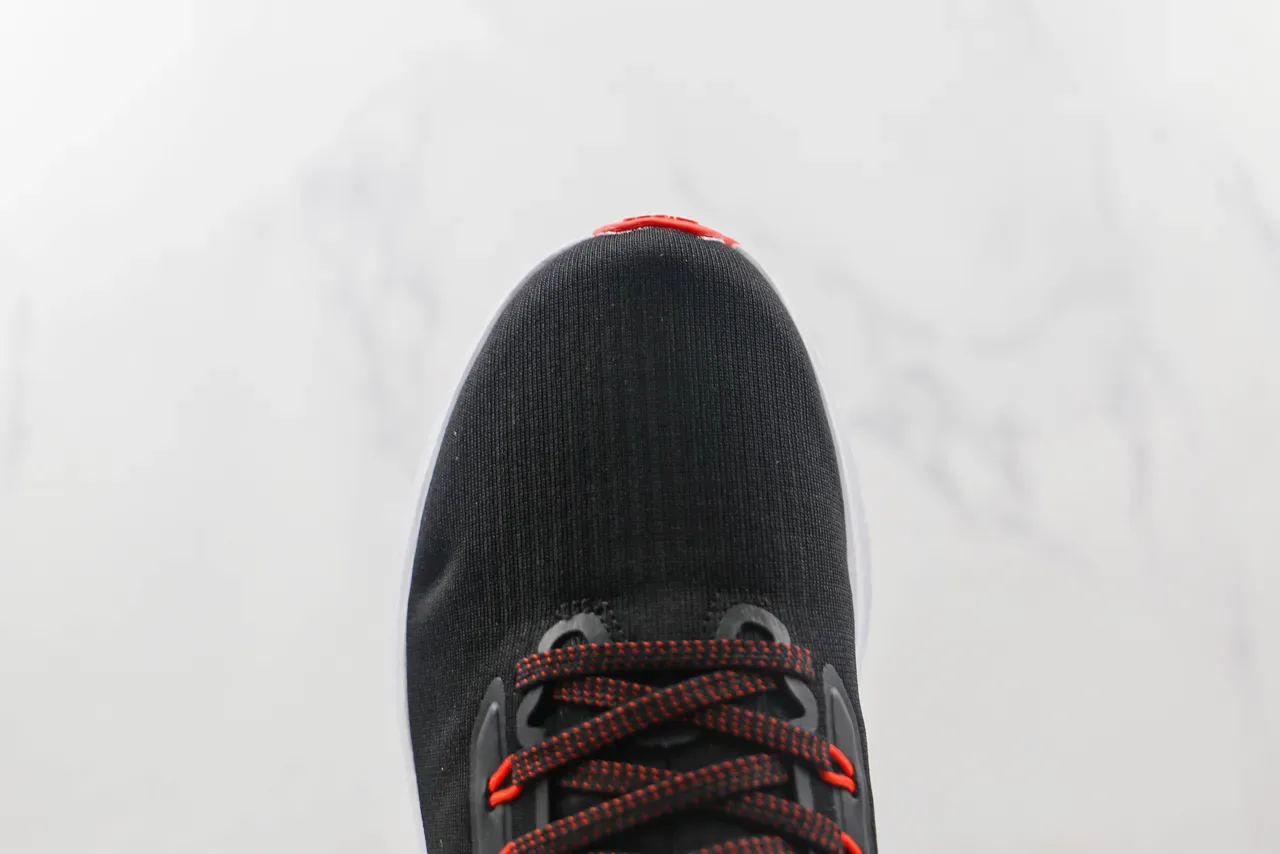 Nike Black Orange Engineered Mesh Upper Sculpted White Midsole Running Shoes 6