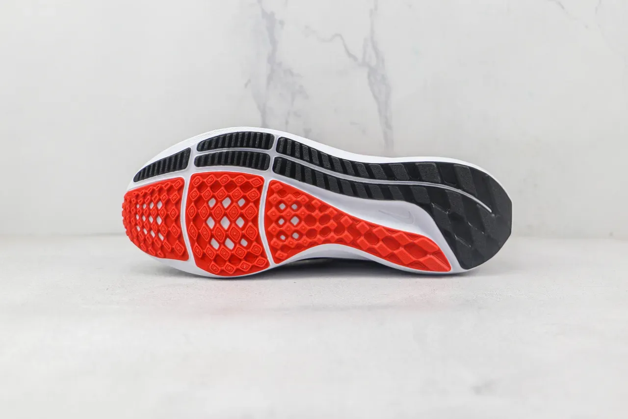 Nike Black Orange Engineered Mesh Upper Sculpted White Midsole Running Shoes 8