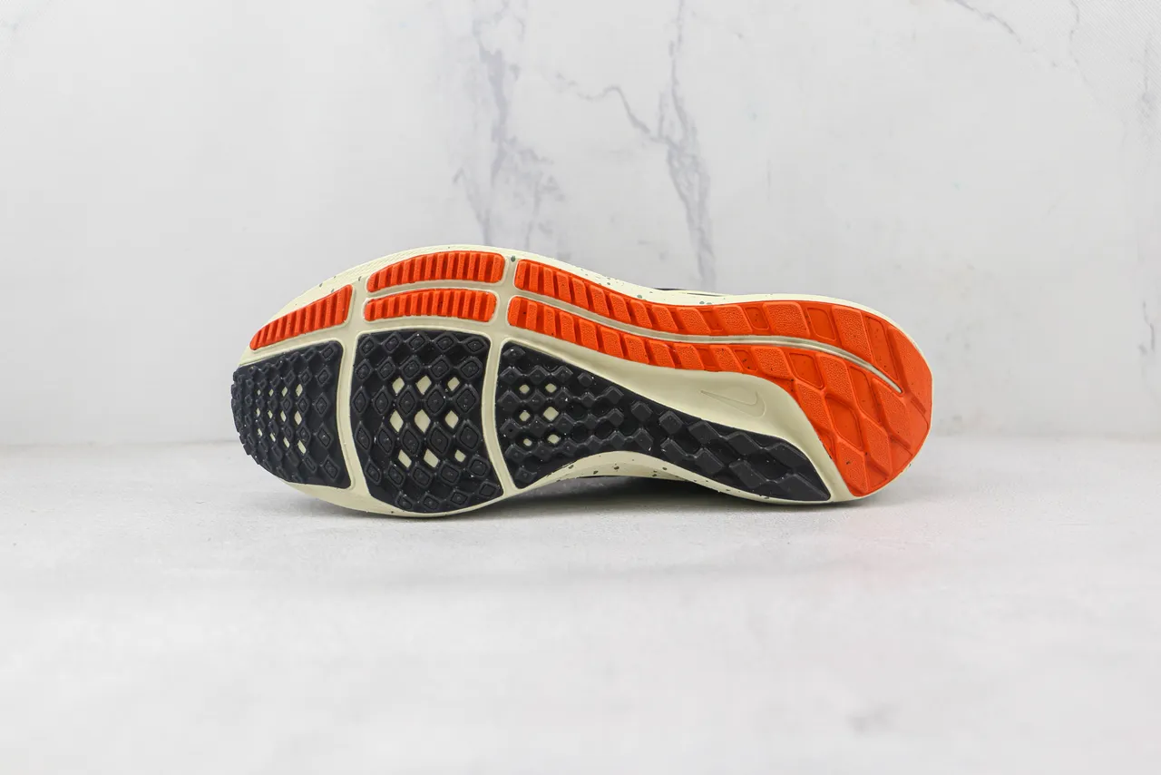 Nike Black Orange Knit Upper Speckled Midsole Running Shoes 8