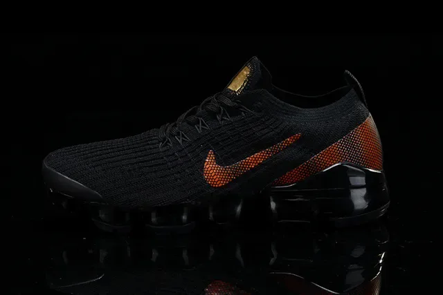 Nike Tênis Lifestyle Preto Laranja Upper Tricô Visible Air Sole 15