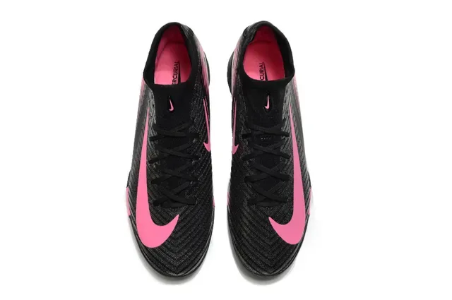 Nike Black Pink Upper Knit Colar Sock-Fit Turf Sapatos de Futebol 2