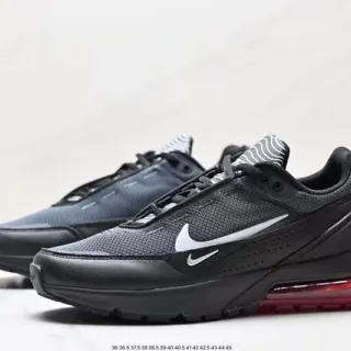 Nike Black Red Mesh Upper Synthetic Cage Overlay Lifestyle Sneakers