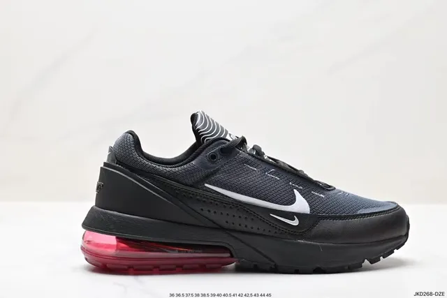 Nike Black Red Mesh Upper Synthetic Cage Overlay Lifestyle Sneakers 3