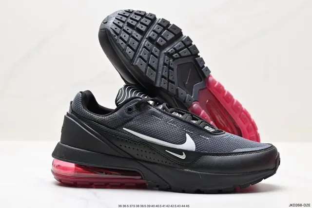 Nike Black Red Mesh Upper Synthetic Cage Overlay Lifestyle Sneakers 6