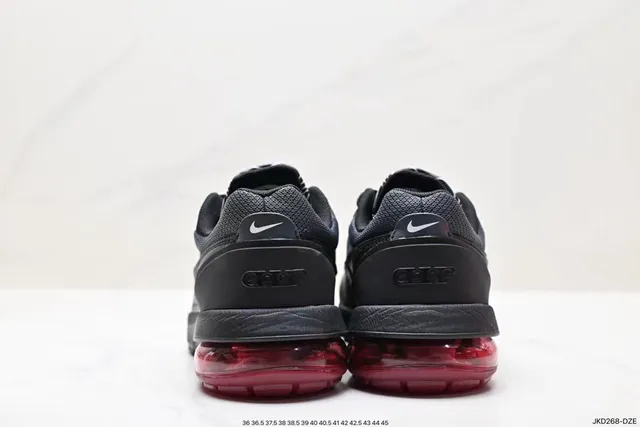 Nike Black Red Mesh Upper Synthetic Cage Overlay Lifestyle Sneakers 7